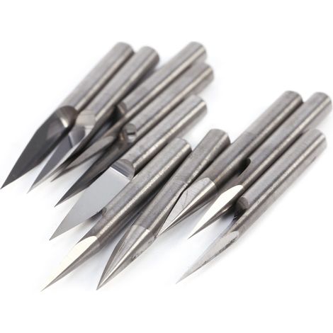 10 pièces fraise CNC carbure 3,175 mm 0,1 mm pour gravure PCB, sculpture et meulage, outil de défonçage (1/5)