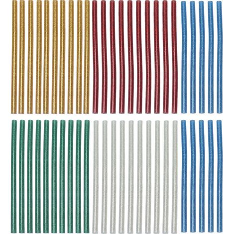 50 pièces bâtons de colle thermique multicolores, adhésion rapide et facile à utiliser, bâtons transparents 7x140mm (1/5)