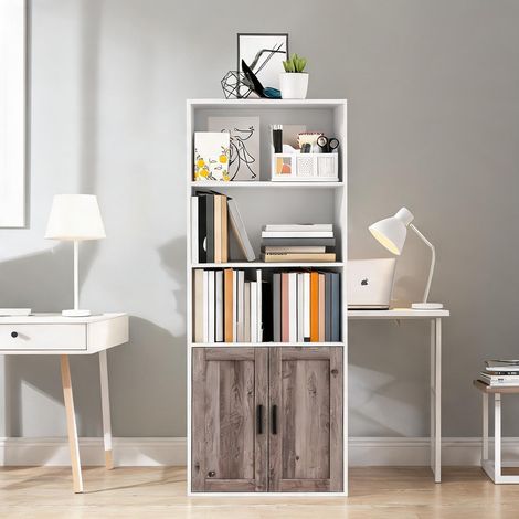 Meuble de rangement de bureau blanco y Marrón 60 x 30 x 149,5 cm (1/5)