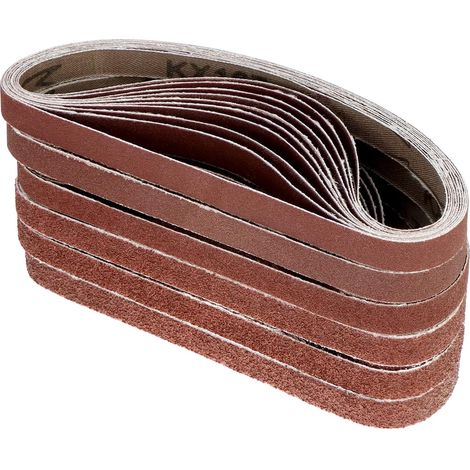 Bandes abrasives, 13 x 457 mm, grains mixtes 40/60/80/120/180/240, pour ponceuse à bande (1/5)