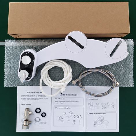 Bidet WC non électrique eau chaude eau froide double buse MB2100 15/16 standard américain 46 × 8 × 18 cm 565 g – Livraison gratuite
