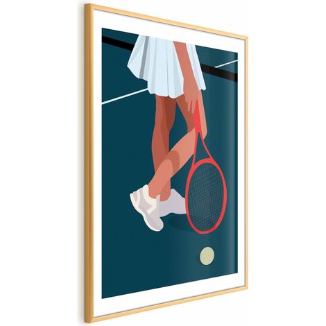 Poster – Tennisspieler mit rotem Schläger auf dem Platz – Illustration (1/4)