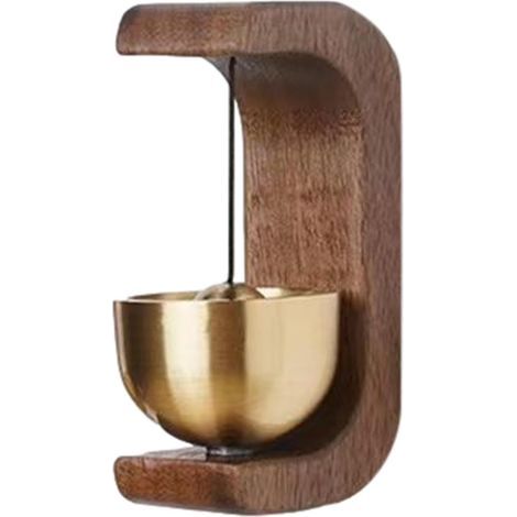 CCYKXA Small Magnetic Doorbell – Wooden Door Chime  Small Lightweight Brass Door Chime for Home Decor  Rustic Decorative Iron Doorbell for Refrigerator, Home