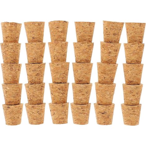 30 bouchons liège, 15x15x12 mm, coniques - pour vin et bière (1/5)