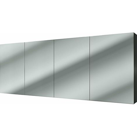 AcquaVapore Spiegelschrank Badspiegel Badezimmer Spiegel City 200cm schwarz JA mit 1x 5W LED-Strahler (1/5)
