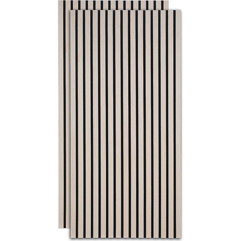 Swanew – Panneau décoratif mural acoustique 2x 120x60x2.1cm – Absorption NRC 0.8 – Finition chêne – Installation facile par vis ou colle