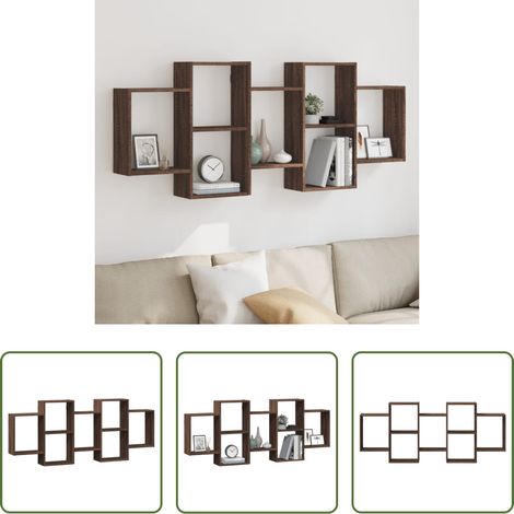 Holzregal - Wandregal Braun Eichen-Optik 159x18x65 cm Holzwerkstoff (1/5)