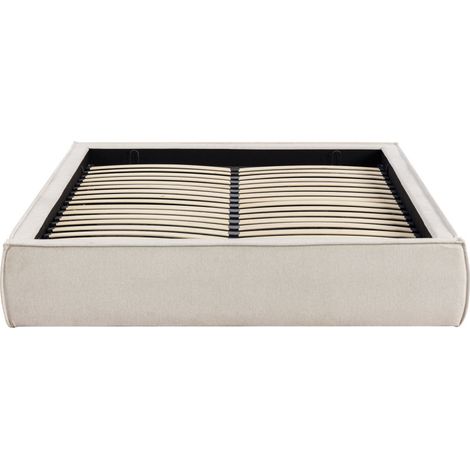 Lit coffre en tissu 140x190cm - Beige - Liberio (1/5)