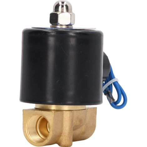 Magnetventil 2W, normalerweise geschlossen, Messing-Kupferkernspule, elektrisches Magnetventil für Wasser, Gas und Öl, 3/8 Zoll, 12 V DC (1/5)
