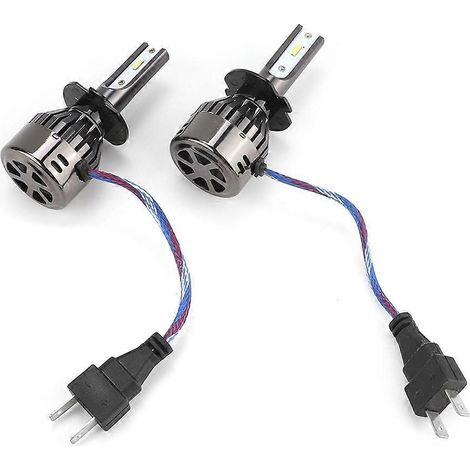 Lot de 2 phares LED H7 60W à lumière blanche pour voiture, avec lampe concentrée intégrée et driver intégré. (1/4)