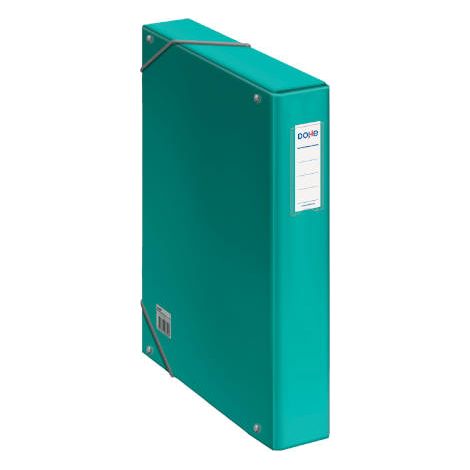 CAJAS DE PROYECTOS CARTÓN FORRADO LOMO DE 5 CM VERDE CLARO CON ETIQUETA 245X350X50 DOHE 10361