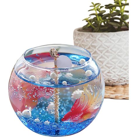 Bougie en Forme de Bocal à Poissons avec Bulles sur le Thème de Bougie Parfumée à Longue Durée de Combustion Pour femme relaxation maison chambre anniversaire fêtes et vacances (1/5)