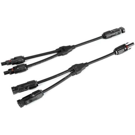 1 coppia di connettori a Y, cavo fotovoltaico, cavo per pannello solare, maschio/femmina M/F/F e F/M/M, connettori di derivazione Y2-1, connettori fotovoltaici a forma di Y