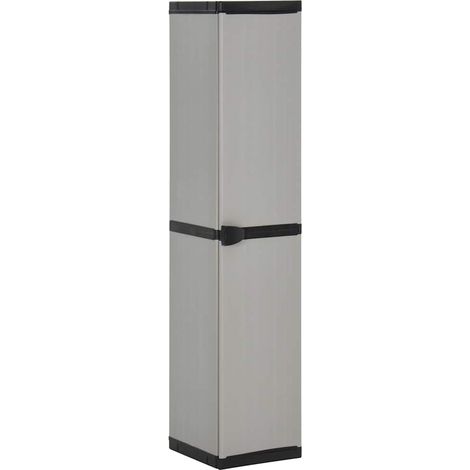 Armoire de rangement de jardin 3 étagères-Meuble de stockage Gris/noir 34x40x168cm 651326 (1/5)