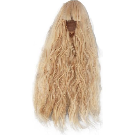 Perruque pour Poupée avec Fil Haute Température, Cheveux Longs Ondulés DIY, Remplacement pour Poupées 8.3‑9.4 Pouces, Couleur Pêche (1/5)