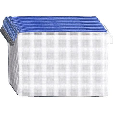 Bolsa de malla con cremallera, impermeable, solución de almacenamiento duradera, A3 (43 cm x 30,5 cm), BLANCA (1/2)