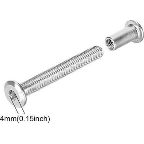 Viti di fissaggio esagonali, viti di collegamento per mobili, connettore filettato per armadietti M6 x 35 mm, 10 pezzi (1/4)