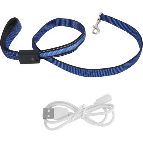 Teleskop-Hundeleine mit LED-Beleuchtung, ideal für die Sicherheit kleiner und mittelgroßer Hunde bei Nacht (blau). (1/5)