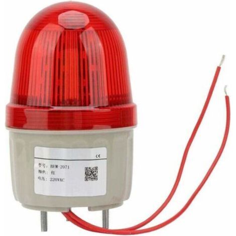 Faro stroboscopico a LED 220 V CA/3 W, luce di segnalazione lampeggiante a LED, allarme di avvertimento, montaggio a bullone, diametro 75 mm (1/4)