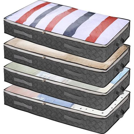 Aufbewahrungsboxen für unter das Bett mit Deckel, 4er-Set Vakuum-Aufbewahrungsbeutel – praktische Aufbewahrungsbeutel fürs Schlafzimmer (1/4)