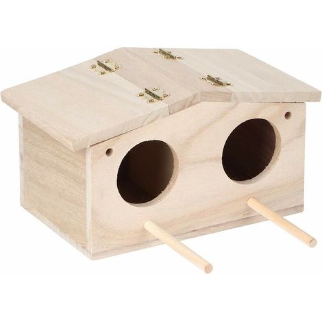 Nichoir en bois, boîte à nid, cage, accessoires pour perroquets et hirondelles (1/5)