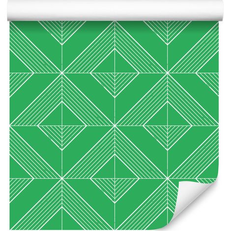 Papier peint vert à motifs géométriques en losanges pour salon et chambre 50x1000 cm (1/5)