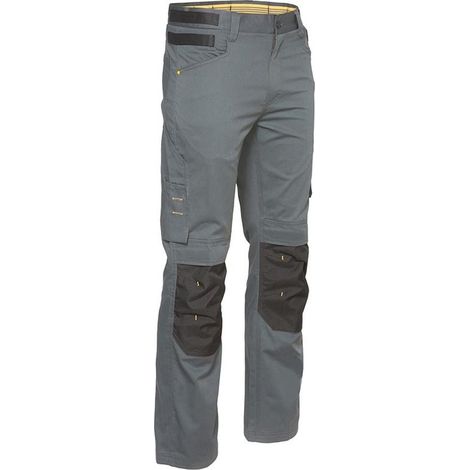 Pantaloni slim multitasche con tasche porta ginocchiere Caterpillar CUSTOM LITE Grigio 52