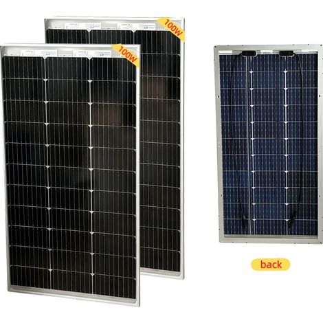Pannello solare, tecnologia a doppia faccia, alta efficienza, bifacciale 100W 2 pezzi (1/2)