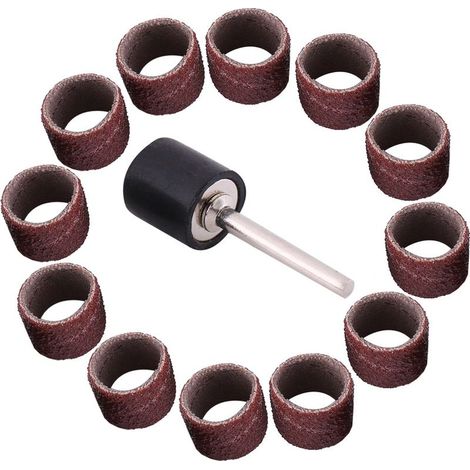 Kit de polissage avec mandrin et 100 bandes abrasives pour bois, métal et artisanat - 80, 320, 600 (1/5)