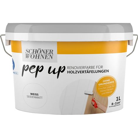 Schöner Wohnen  Pep Up Renovierungsfarbe für Holzvertäfelungen 1,0 Ltr. weiss (1/3)