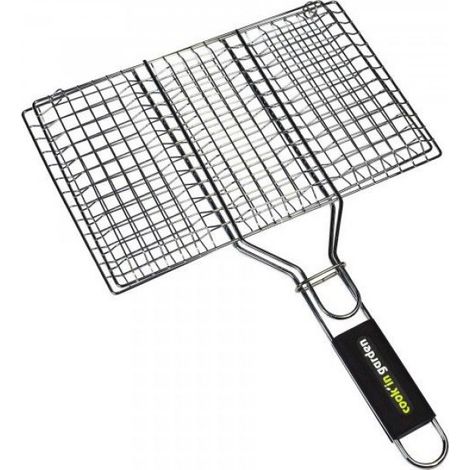Grille À Steak - Acier Chromé - 34 X 22 Cm - Pour Barbecue À Charbon - 1 Pièce (1/2)