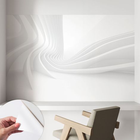 Papier peint adhésif décoratif pour salon chambre et cuisine Facile à poser avec colle Lignes ondulées 104x70 cm (1/5)