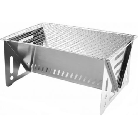 Barbacoa portátil plegable pequeña, barbacoa de camping desmontable - Apta para uso en exteriores, jardín, fiestas - (38 x 22 x 18) (1/5)