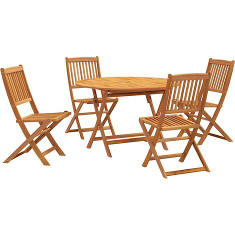 Maison Exclusive - Juego de comedor de jardín 5 piezas madera mac