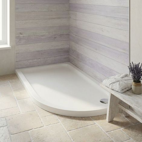 Duchy Carn Stone Resin Offset Quadrant Shower Tray 1200mm x 900mm Right Handed