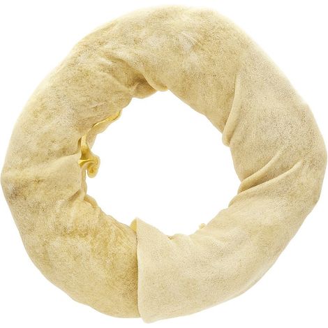 Os blanc en cuir naturel pour chiens en forme de donut  diamètre 18 cm