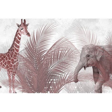 Papier peint panoramique Enfants - Animaux de la Jungle - 130 cm x 87 cm