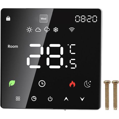 Thermostat intelligent 16A écran tactile couleur LCD chauffage électrique Programmable pour maison hôtel bureau AC 90 à 240V (1/4)