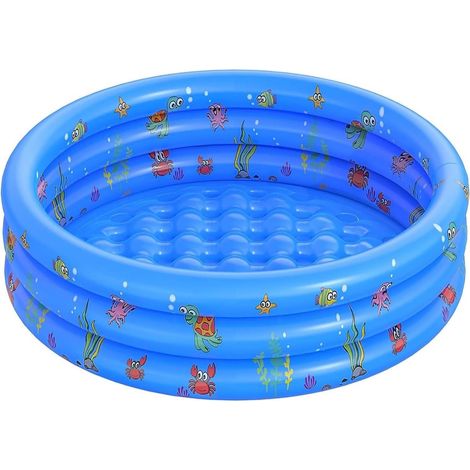 1 Pataugeoire Gonflable, 3 Anneaux PVC Antidérapants, Drainage Facile, Jardin Extérieur Enfants (1/5)