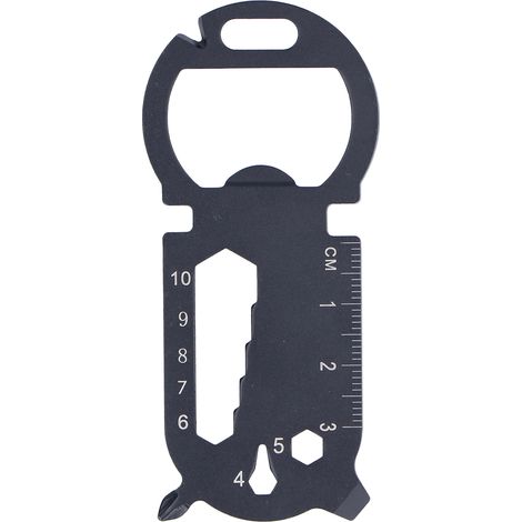 Carte Multifonction Extérieure : Ouvre-Bouteille, Tournevis, Couteau, Clé et Règle en Acier Inoxydable