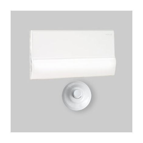 Plaque de recouvrement avec bouton pour réservoir en cuivre chromé à encastrer (1/4)