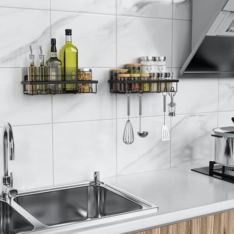 Etagere de Douche - Acier Inoxydable 304 - Pour Salle de Bain Cuisine Camping-Car - 30 5 x 11 5 cm et 32 x 13 5 cm - Lot de 2 (1/5)