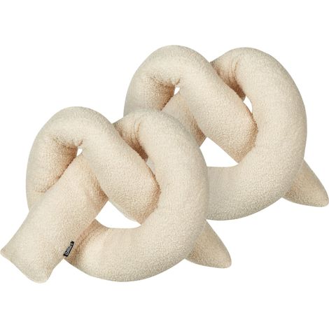 Dekokissen 2er Set GLADIOLUS Bouclé 172 x 14 cm Beige Ohne Muster