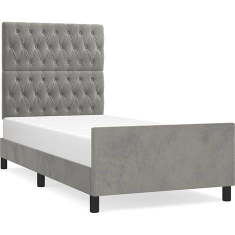 Maison Exclusive - Giroletto senza Materasso Grigio Chiaro 90x200 cm Velluto (1/5)