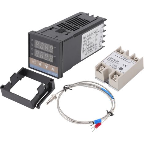 Eosnow PID -Thermostat -Temperaturregler Set 0‑400 ℃ Digital mit Thermoelement -Relais AC100-240V 25a