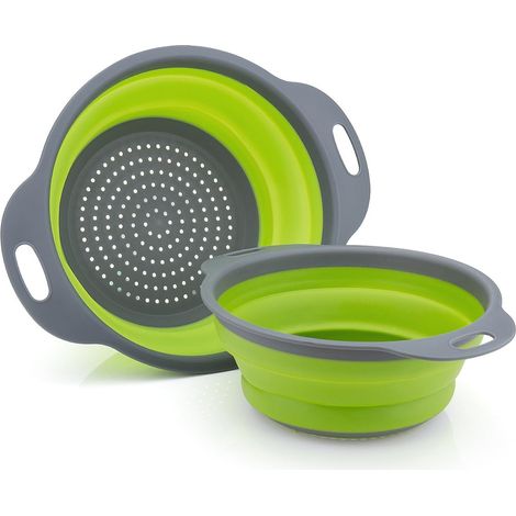 Passoire pliable en silicone panier à fruits filtre cola pour la cuisine et maison vert (1/3)