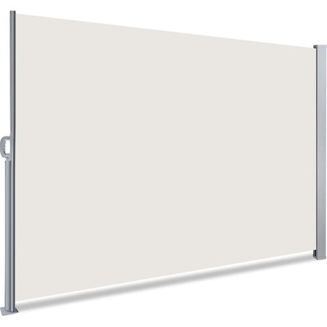 VOUNOT Toldo Lateral Retráctil para Balcón y Terraza, Protección de la intimidad, 160 x 300cm, Beige