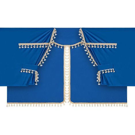 Luxury Pro-Cabin, set tende in poliestere per camion - Blu/Oro