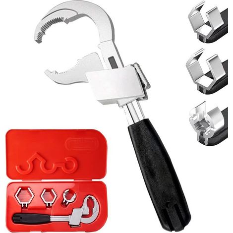 Llave universal ajustable de doble extremo: llave inglesa multifuncional para la reparación de tuberías de agua sanitarias. (1/5)