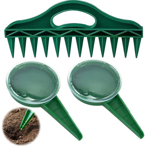 1 Semoir Réglable,2 Râteau,Plastique,Durable,5 Sorties,Ajustable,Légumes,Fruits,Fleurs,Jardinage